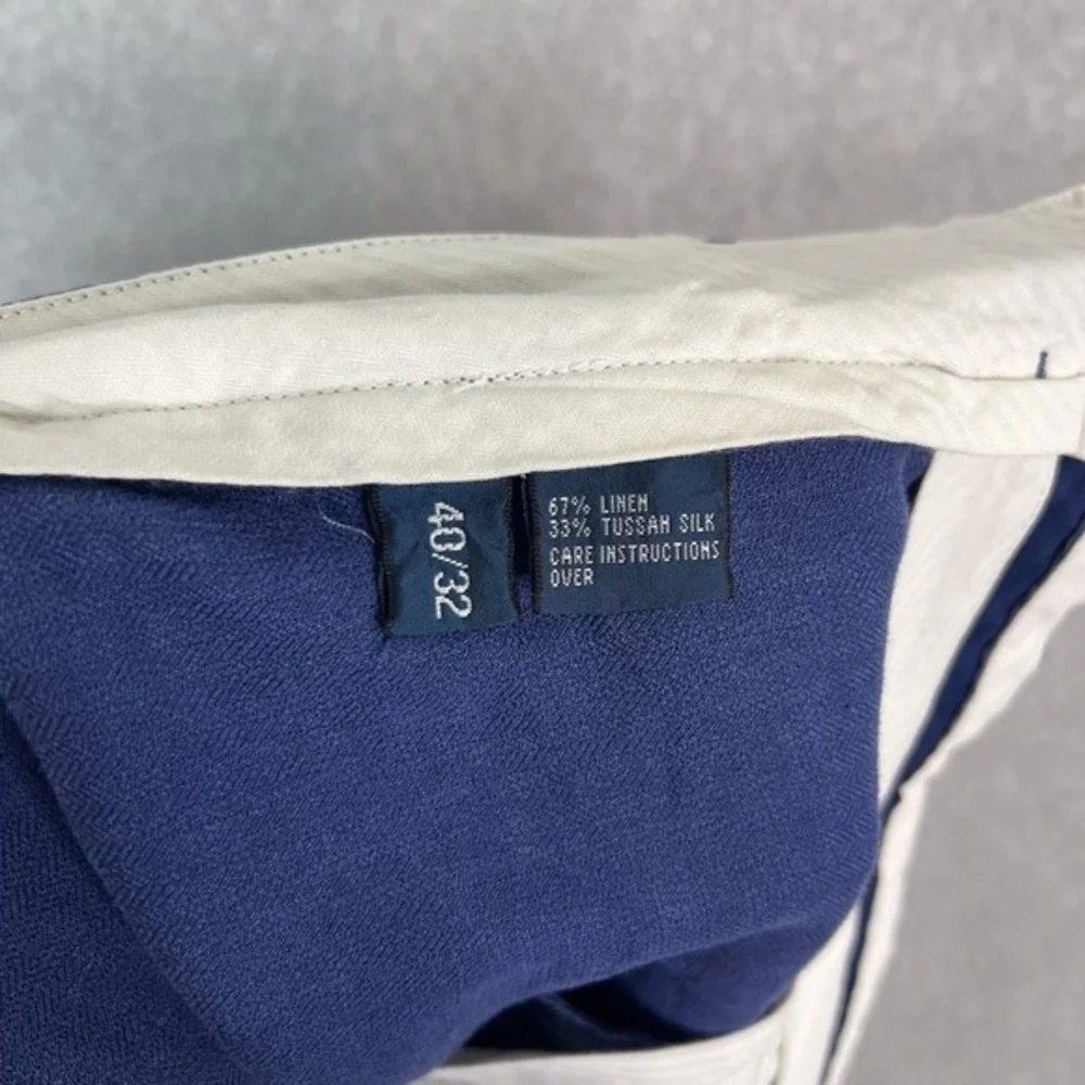 Vintage Polo Ralph Lauren Pants Mens 40x32 (Actual 40x27.5) Linen Silk Pleated